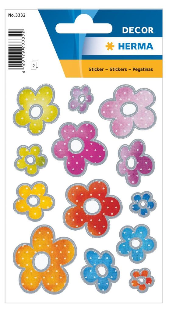 HERMA 3332 Aufkleber Blumen klein, 26 Stück, Pflanzen Produktbild 