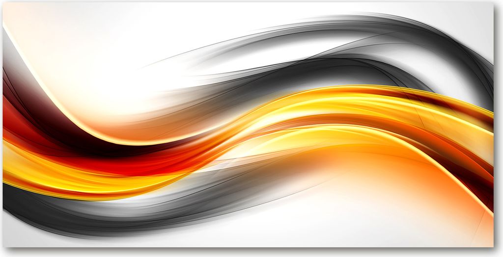 Tulup Leinwandbild - 140x70 cm - Wandkunst - Drucke auf Leinwand - Leinwanddruck - Kunst: modern & klassisch - Gelb - Abstrakte Wellen