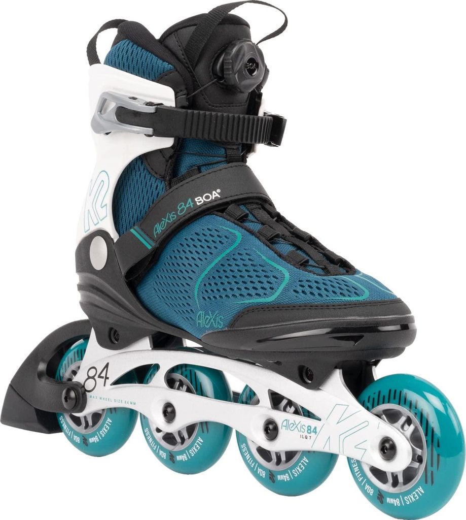 K2 Skates ALEXIS 84 BOA Inline Skates Damen blaugrün - weiß Größe EU: 37