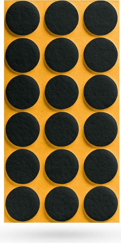 18 x Filzgleiter Ø 25 x 3 mm selbstklebend schwarz Möbelschoner Möbelschutz Bodenschutz Möbelgleiter SOTECH
