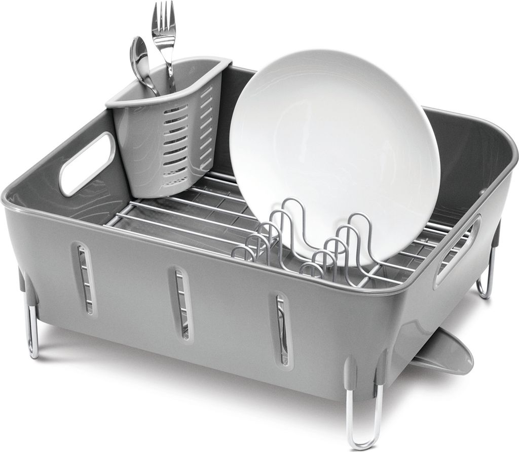 simplehuman Kompaktes Abtropfgestell, grau - 37.0 x 32.6 x 17.2 cm; KT1106
