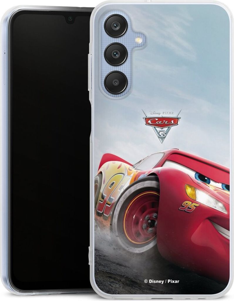 DeinDesign Handyhülle für Samsung Galaxy A25 5G Silikon Hülle Case Smartphone Schutzhülle Cars Lightning Mcqueen 95 Offizielles Lizenzprodukt