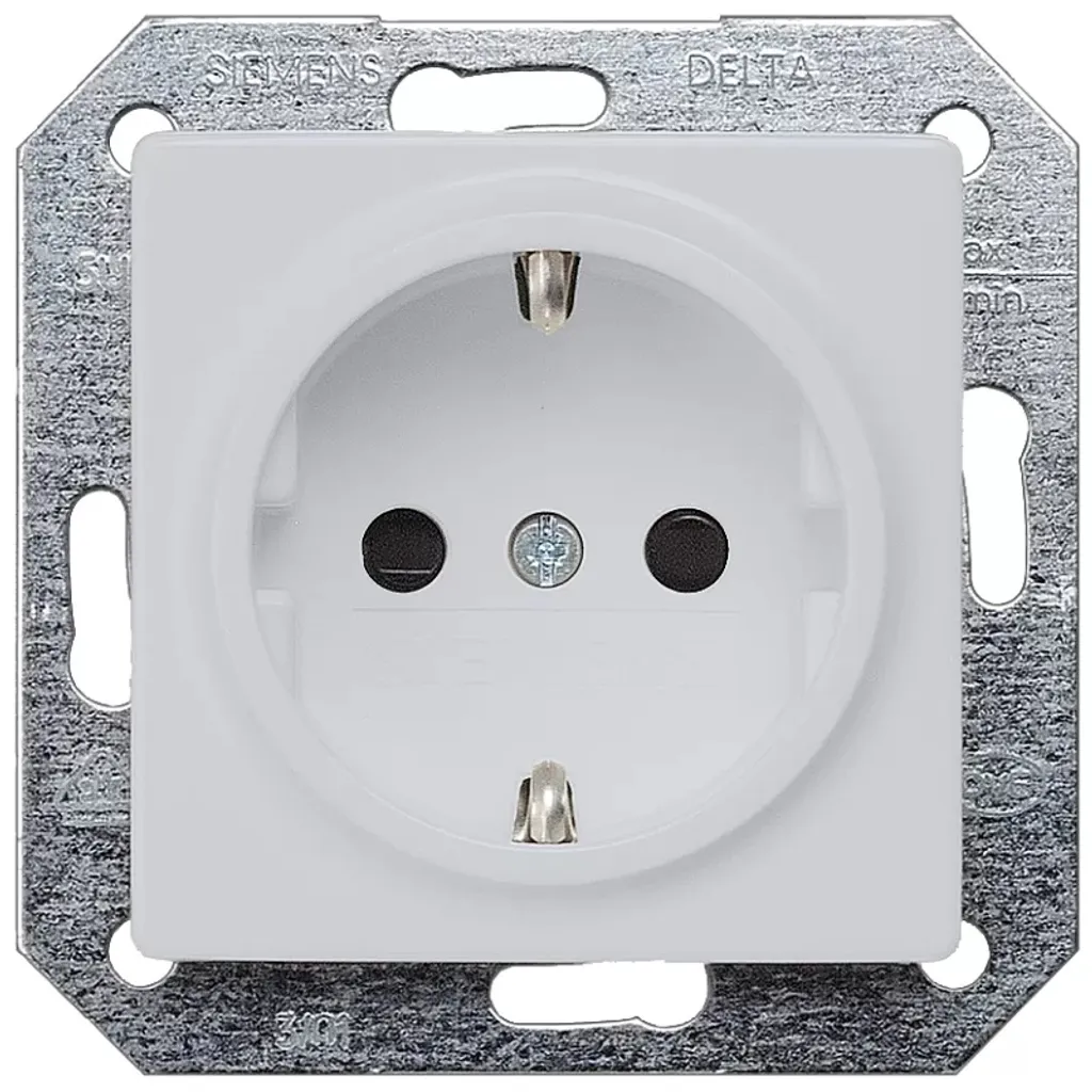 Prise de Terre Schuko Delta Vita pour Bureau Moderne en Métal Argent