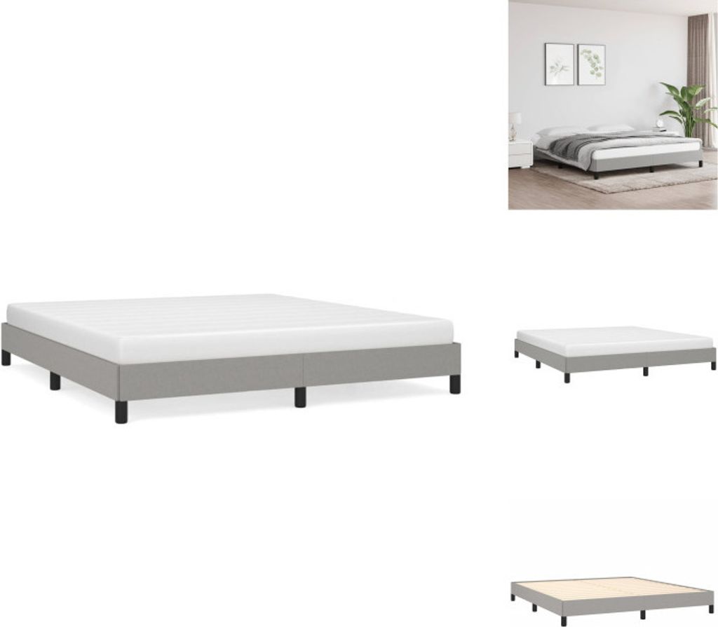 vidaXL Bettgestell Hellgrau 180×200 cm Stoff - Betten & Bettgestelle