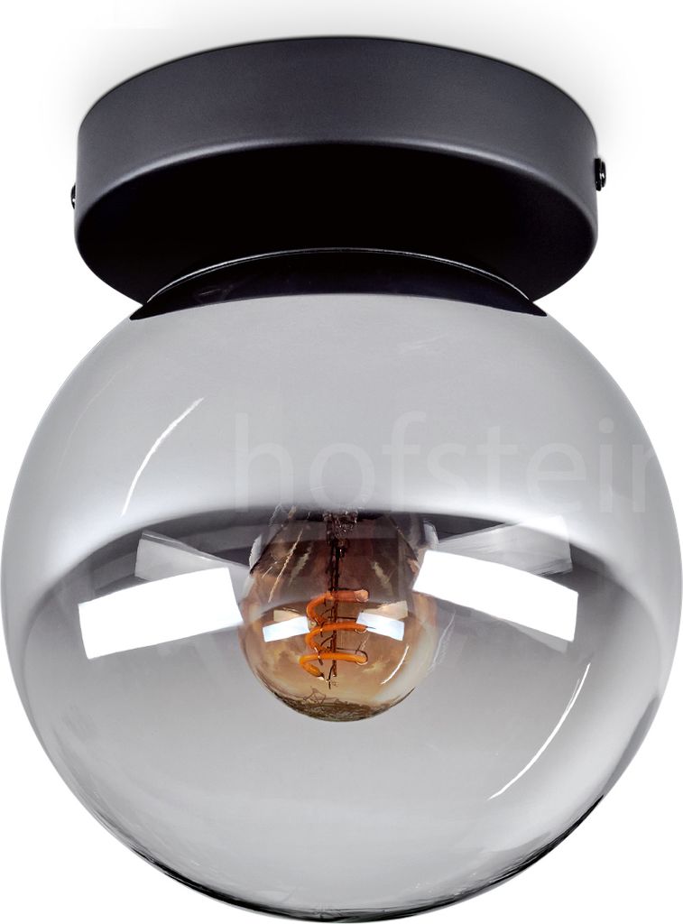 Fossobiubo Deckenlampe aus Metall/Glas in Schwarz/Chromfarben/Klar