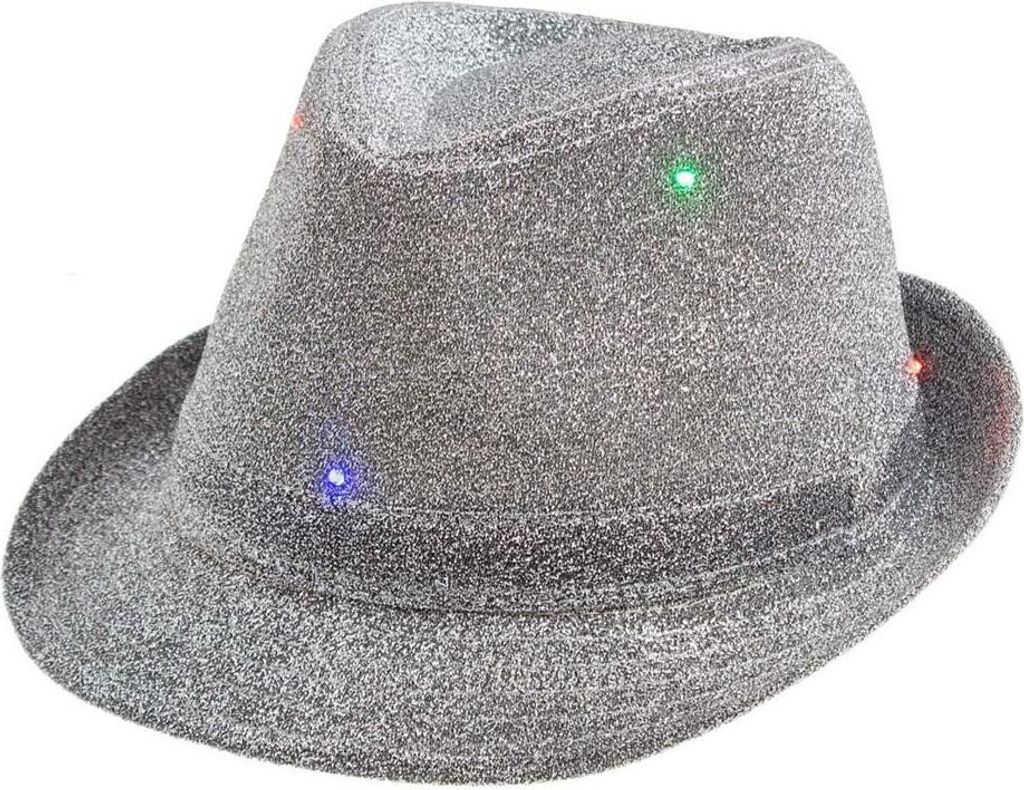 Leuchtender Hut glitter silber