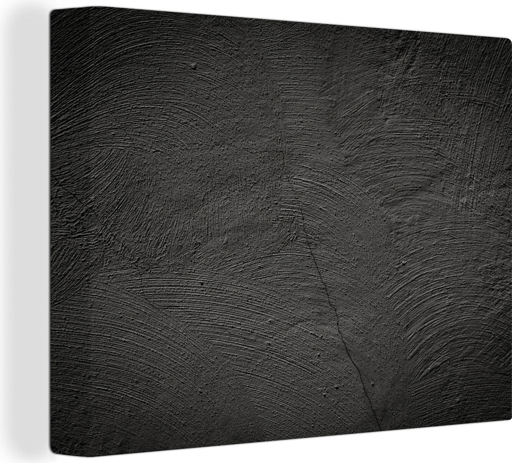 MuchoWow - Leinwandbilder - Konkreter Druck - Industriell - Schwarz, Wandbild, Wanddeko Bilder Wohnzimmer, 80x60 cm