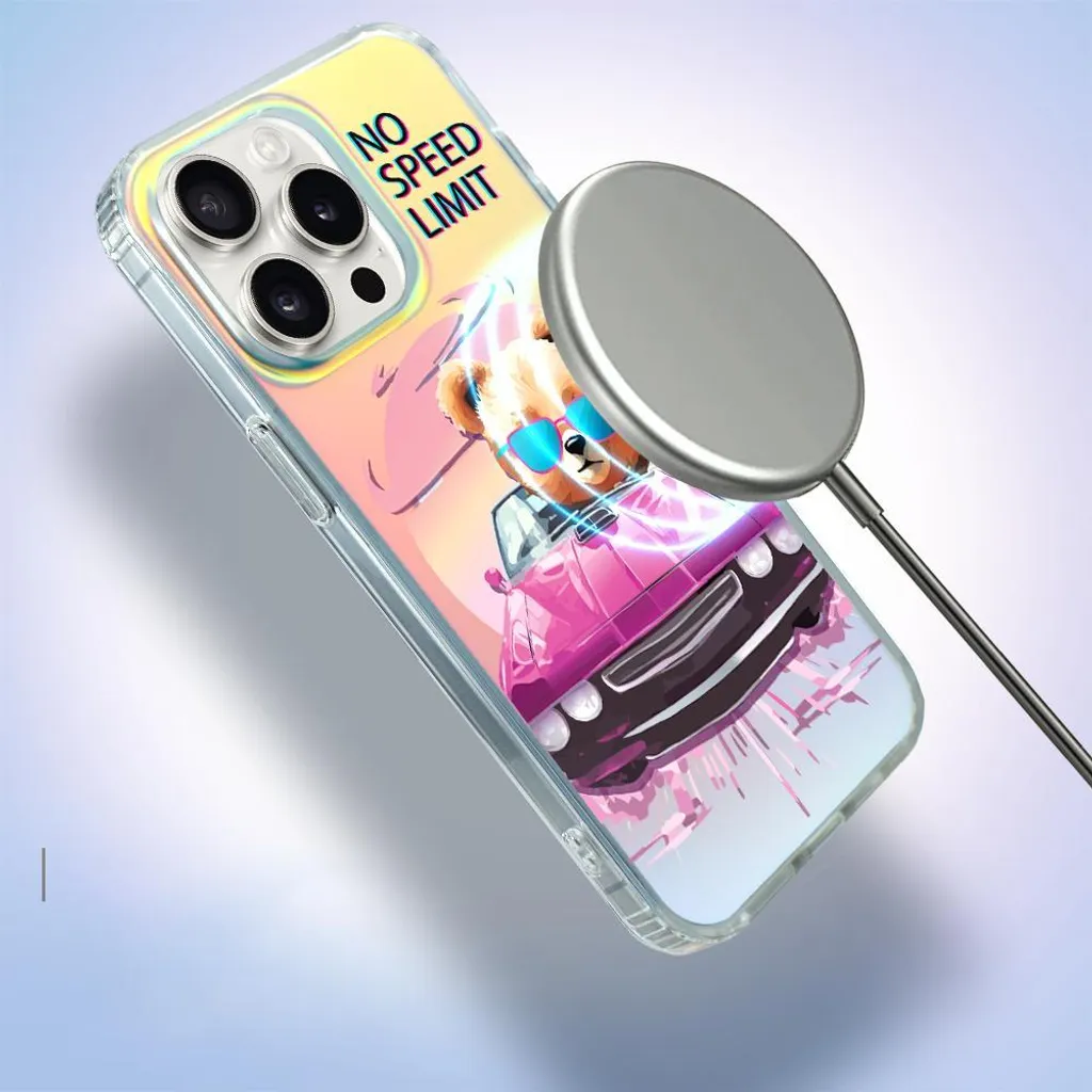 GaoBao Custodia IPhone 13/14 Trasparente Con Glitter - Compatibile MagSafe, Antiurto, Rosa - 4