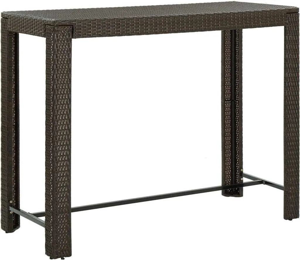 Tavolo Alto da Esterno 140,5 cm Poly Rattan Marrone - Design e Qualità