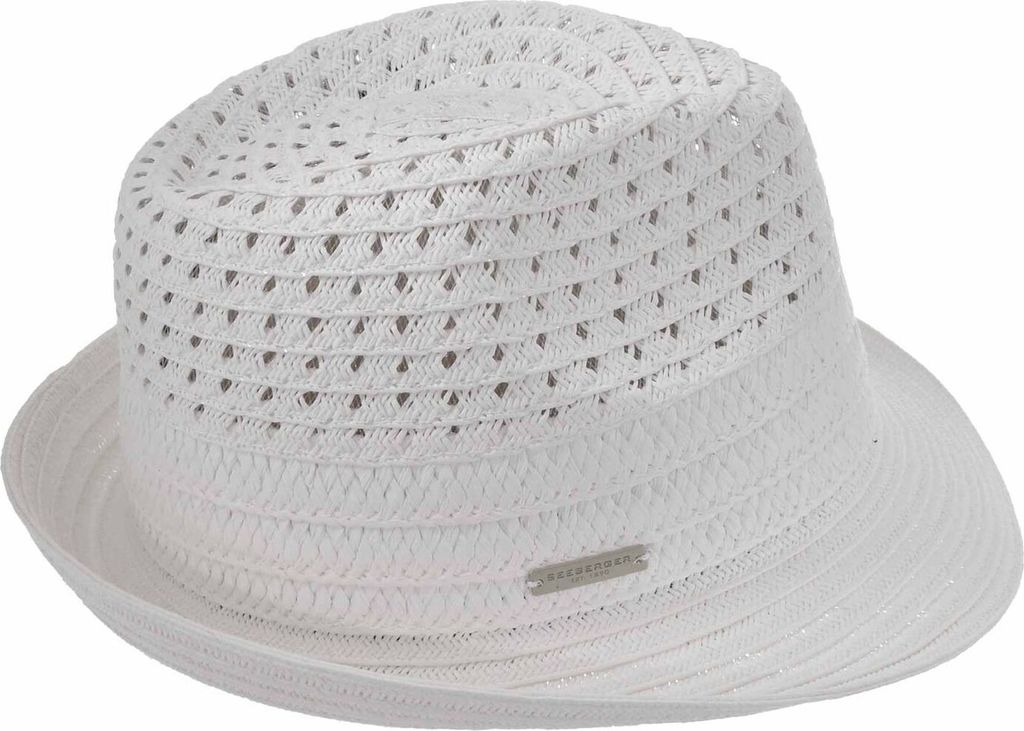 Seeberger luftiger Papier Strohhut Trilby in weiß