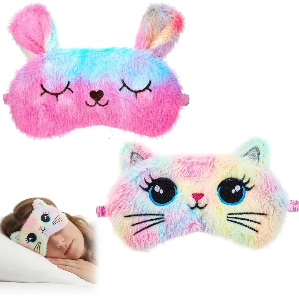 Bandeau de nuit enfant peluche chat - Masque occultant pour la sieste
