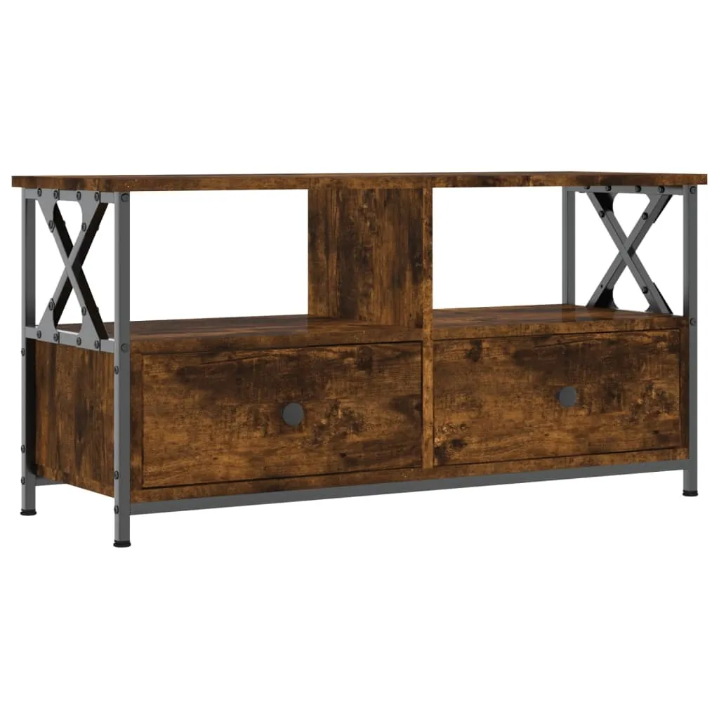 Mobile TV Rovere Fumo 90x33x45 cm - Porta TV Industriale SYFAX™