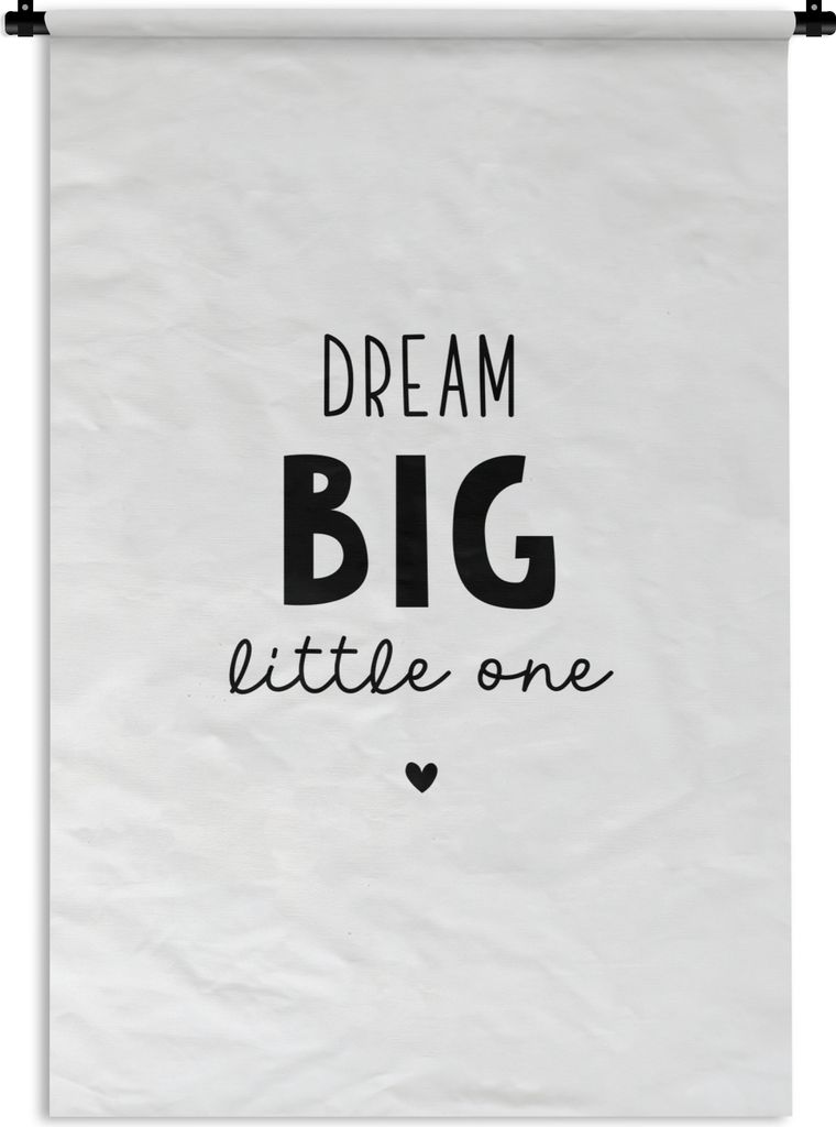 MuchoWow Wandteppich Wandbehang Zitate - Dream big little one - Sprichwörter - Baby - Träume 120x180 cm Tapisserie Dekoration Wandtuch - Schlaf...