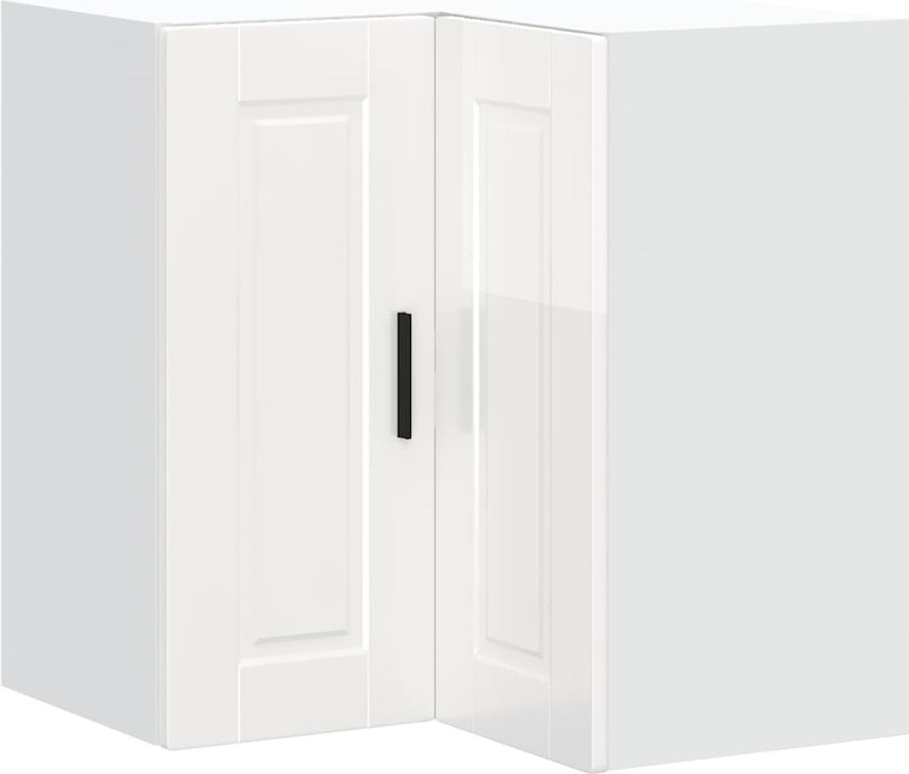 Küchen-Eckhängeschrank Porto Hochglanz-Weiß Holzwerkstoff