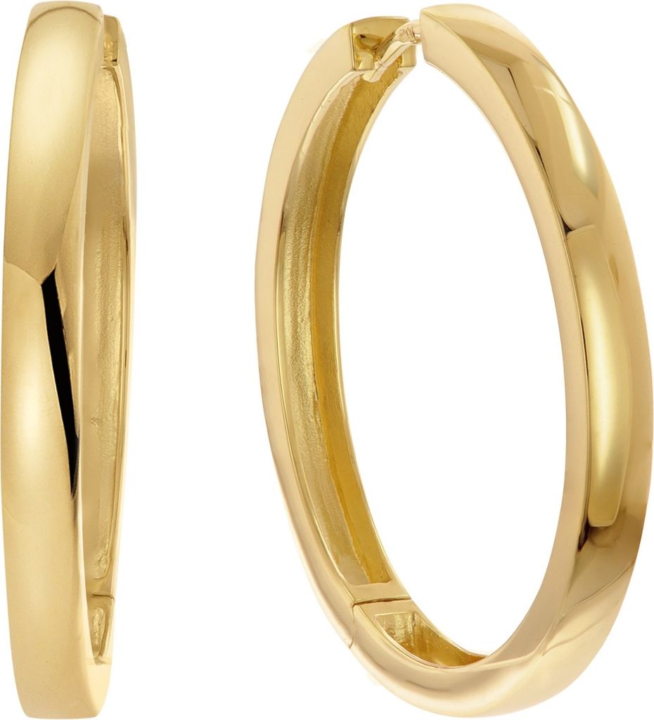 trendor 68741 Damen-Ohrringe 925 Silber Vergoldet Klapp-Creolen