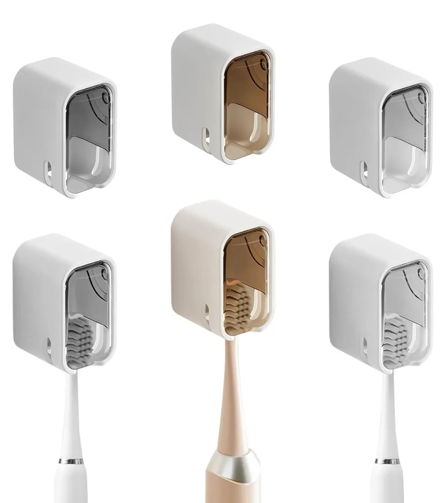 Porte-brosse à dents autocollant mural avec protection contre poussière