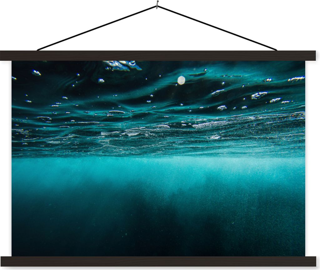 MuchoWow Textilposter Meer - Unterwasser - Blau 150x100 cm mit schwarzem Rahmen - Schlafzimmer