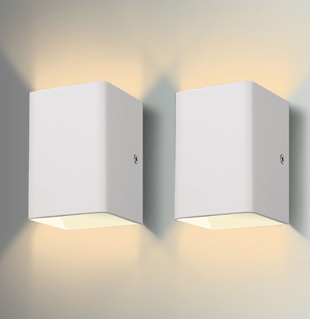 2 Stück 5W LED Wandleuchten Moderne Innen Aluminium Wandlampe Warmweiß Auf und ab Lichtstrahl für Wohnzimmer, Schlafzimmer, Balkon, Treppe