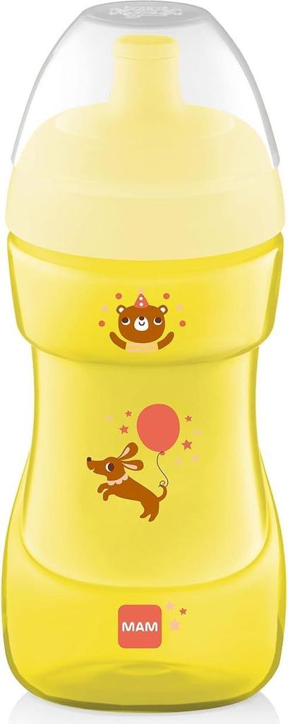MAM Sports Cup (330 ml), auslaufsicherer Baby Trinkbecher mit selbstöffnendem Ventil, Kinder Trinkbecher mit rutschfester Greiffläche, ab 12+Mona...