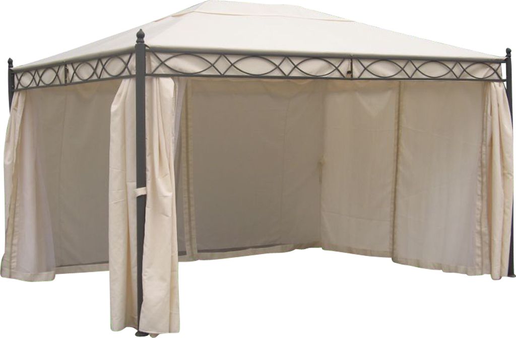DEGAMO Ersatzdach Pavillondach Dachplane für Pavillon Rivoli 3x4 Meter, Farbe ecru, Polyester mit Beschichtung wasserdicht