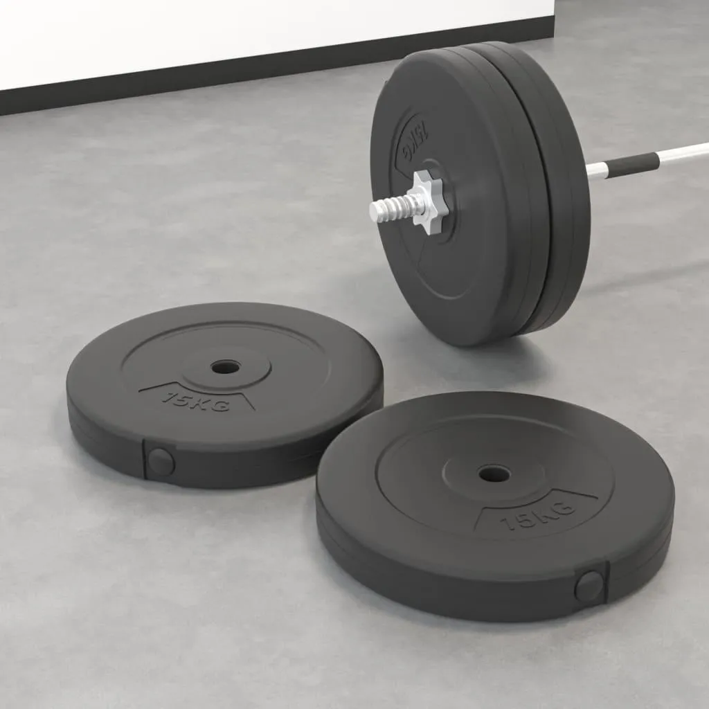 Paires de disques 15 kg pour musculation vidaXL kit 30 kg fitness maison - 2