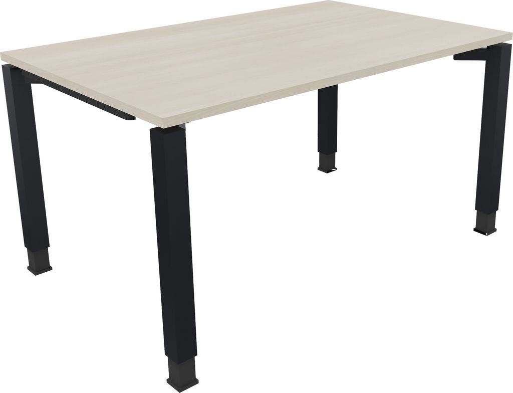 Schreibtisch Vierfuß Quadratrohr B1400xT900xH680-820 an/Akazie hell