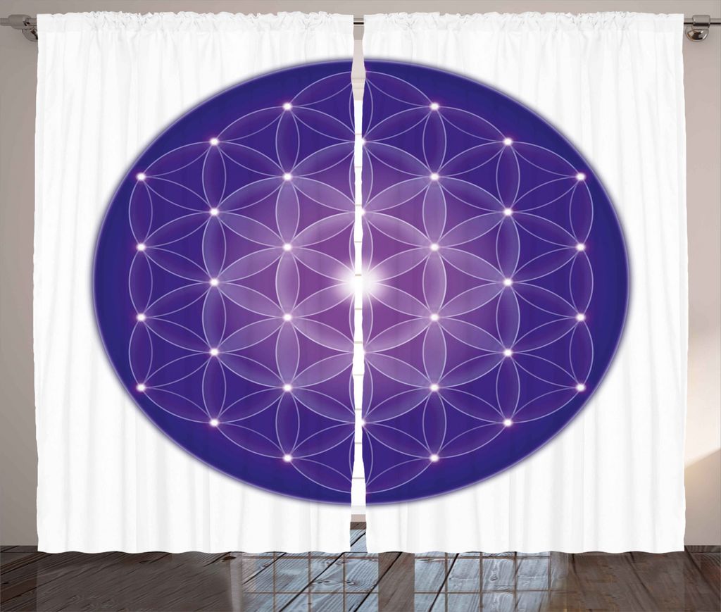 ABAKUHAUS Lila Rustikaler Vorhang, traditioneller Stil Design, Wohnzimmer Universalband Gardinen mit Schlaufen und Haken, 280 x 175 cm, Lila