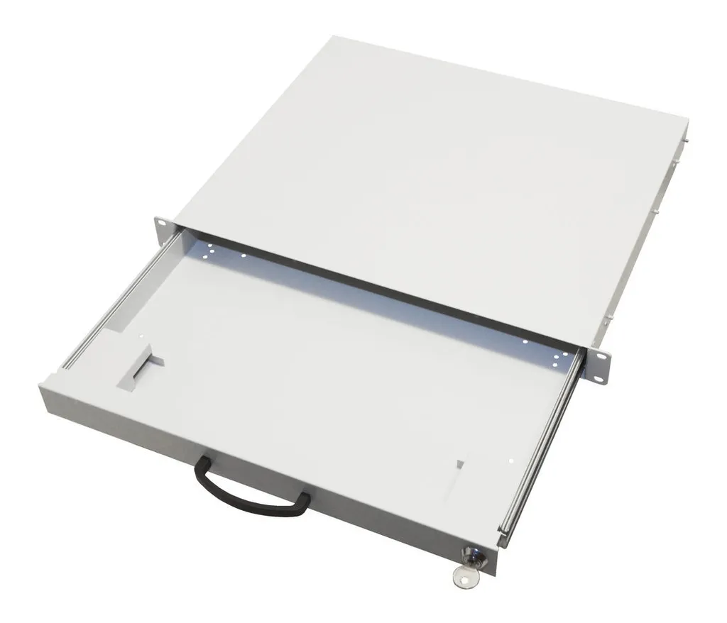 Aixcase AIX-19K1U-W Tiroir Clavier 19 Pouces 1U Vide Gris Clair