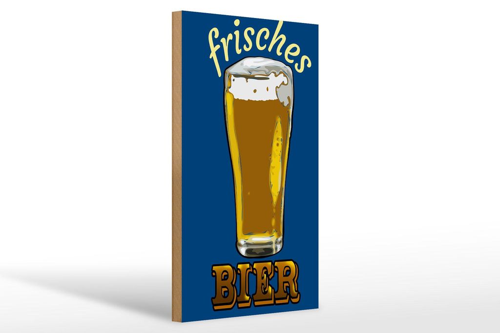 Holzschild Alkohol 20x30cm frisches Bier Bierglas