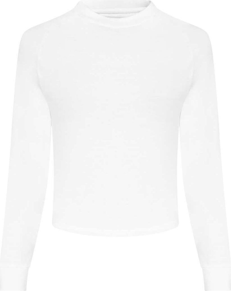 Just Cool Damen Cross Back T-Shirt Yoga Shirt Oberteil Langarm, Größe:L, Farbe:Arctic White