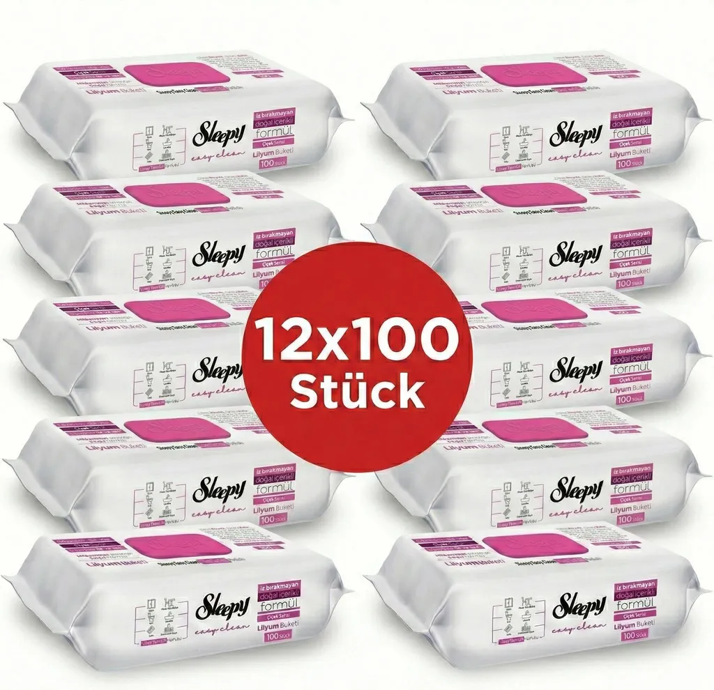 Sleepy Easy Clean Lilium 12x100 Pezzi - Salviette Multisuperficie Professionali