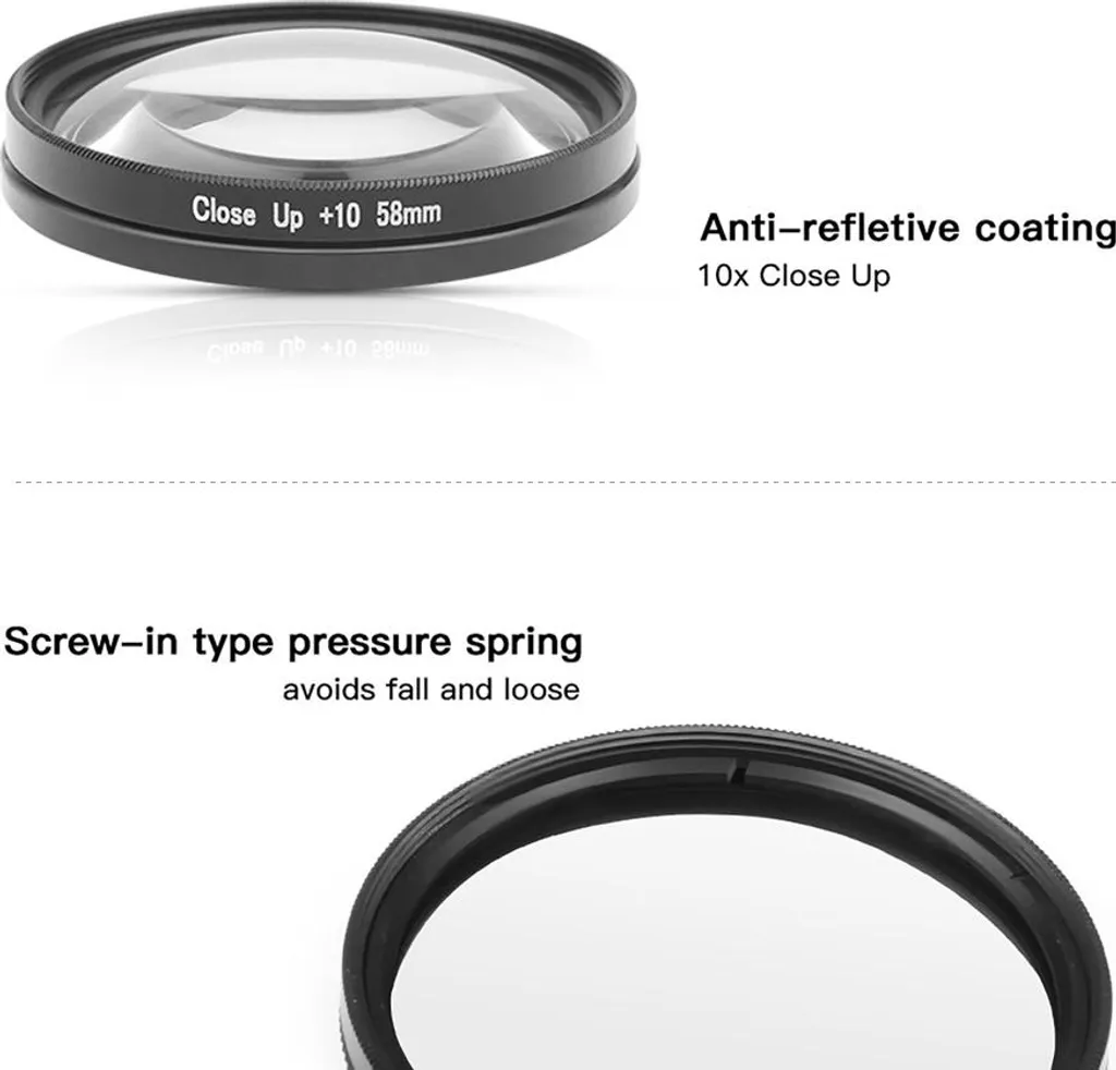 Lente Macro 10x per GoPro 7 6 5 | Obiettivo 58mm per Case Subacqueo