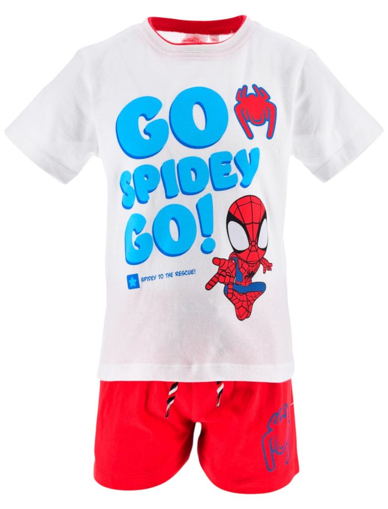 2tlg.Outfit T-Shirt & Shorts Marvel Spidey Weiß 104 cm