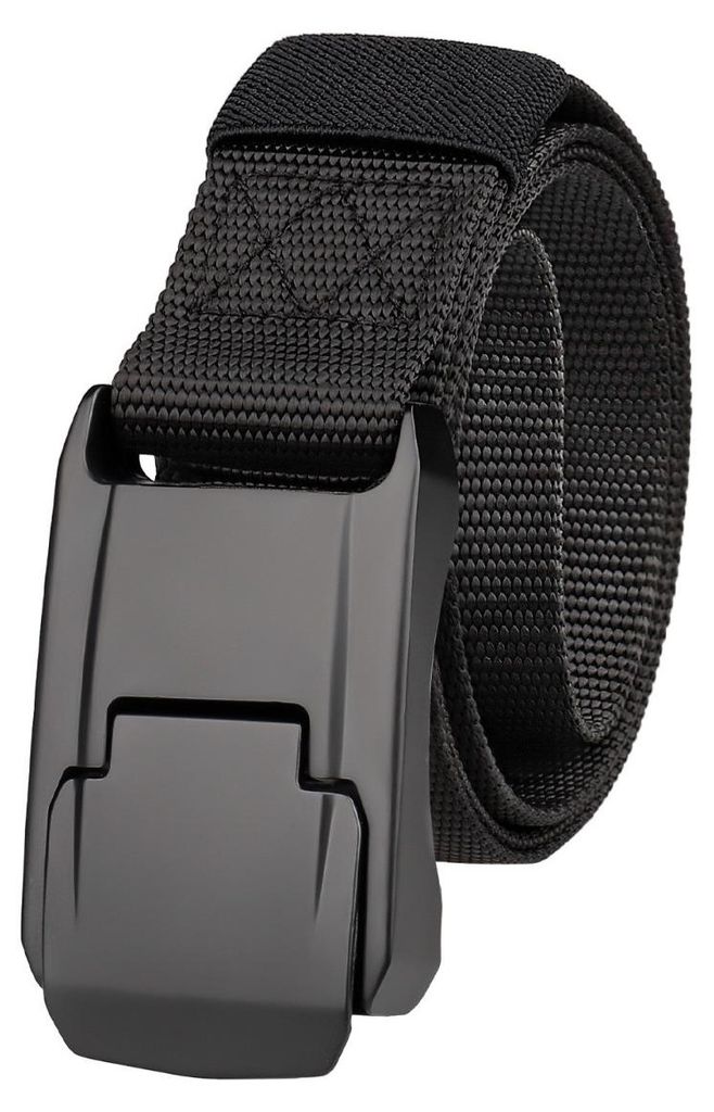 INF Taktischer Nylongürtel 130cm mit Alu-Schnellverschluss für Outdoor Schwarz