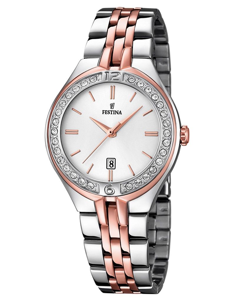 Festina Damenuhr mit Edelstahlband bicolor und Datum F16868/2
