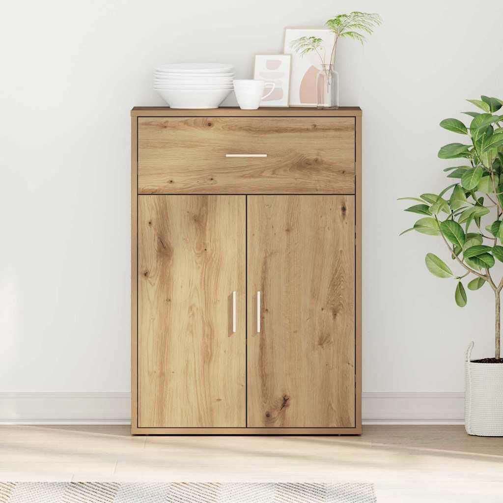 Möbel Sideboard Eiche handwerklich 79 x 38 x 80 cm Holzwerkstoff - Kommoden 871426