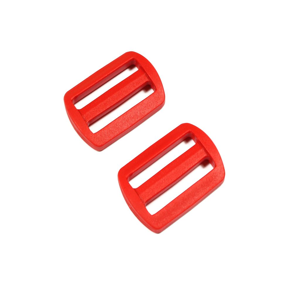 25 Schieber Regler Stopper für 30mm Gurtband Rot Regulator Kunststoff