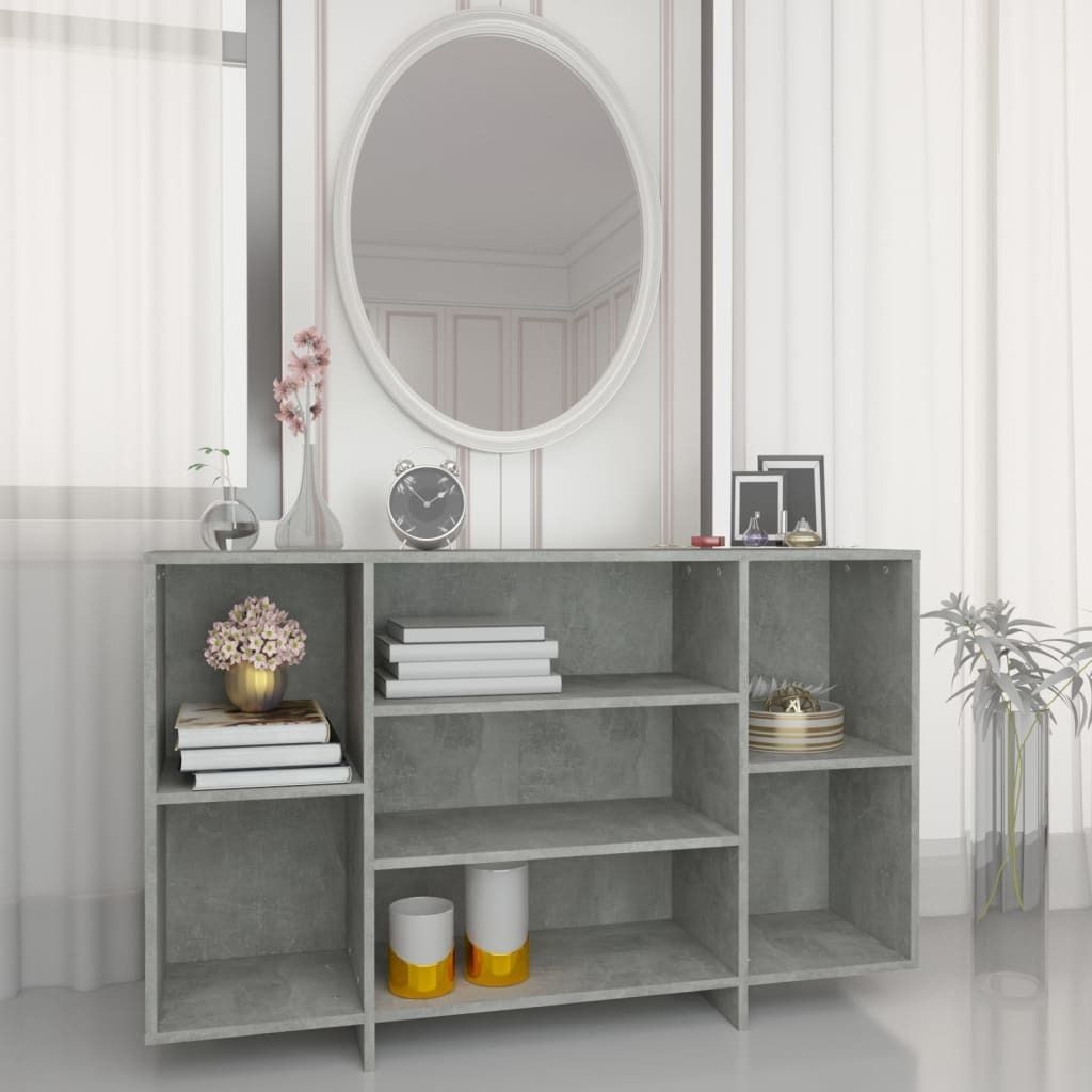 The Living Store Sideboard Betongrau 120x30x75 cm Holzwerkstoff