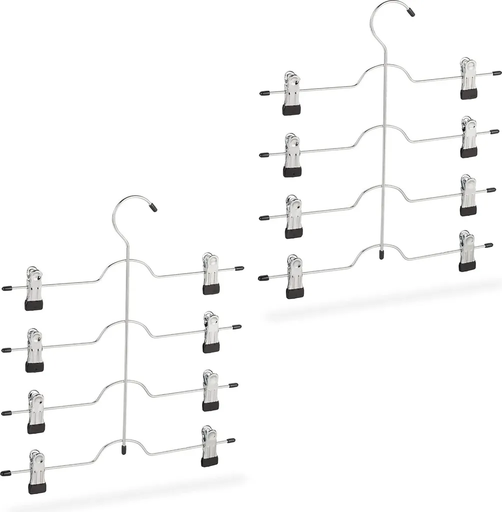 Cintre multiple 2 pièces pour jupes et pantalons antidérapant argenté