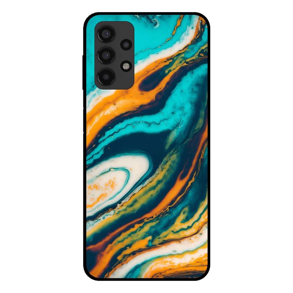 Smartphonica Handytasche für Samsung Galaxy A13 4G Marmor-Look - Rückseite Abdeckung Marmor Fall - Grün