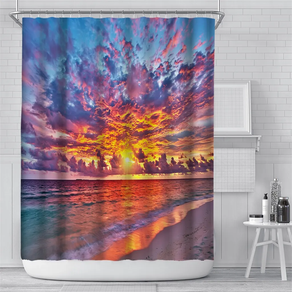 Tenda Doccia Antimuffa per Famiglia - Tessuto Morbido 180x200 cm