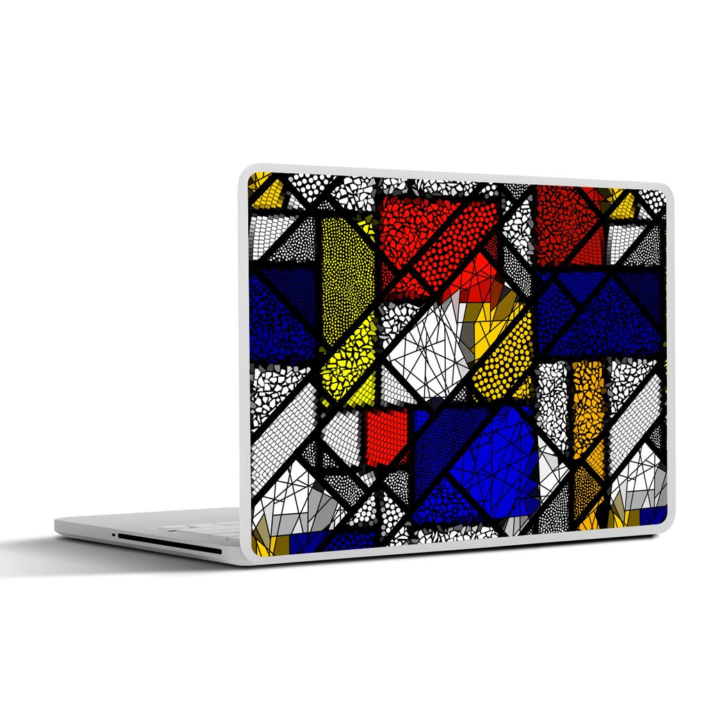 MuchoWow Laptop Aufkleber Sticker Cover Mondrian - Glasmalerei - Alte Meister - Kunstwerk - Abstrakt - Malerei 30x21 cm - Sticker für Laptop - S...
