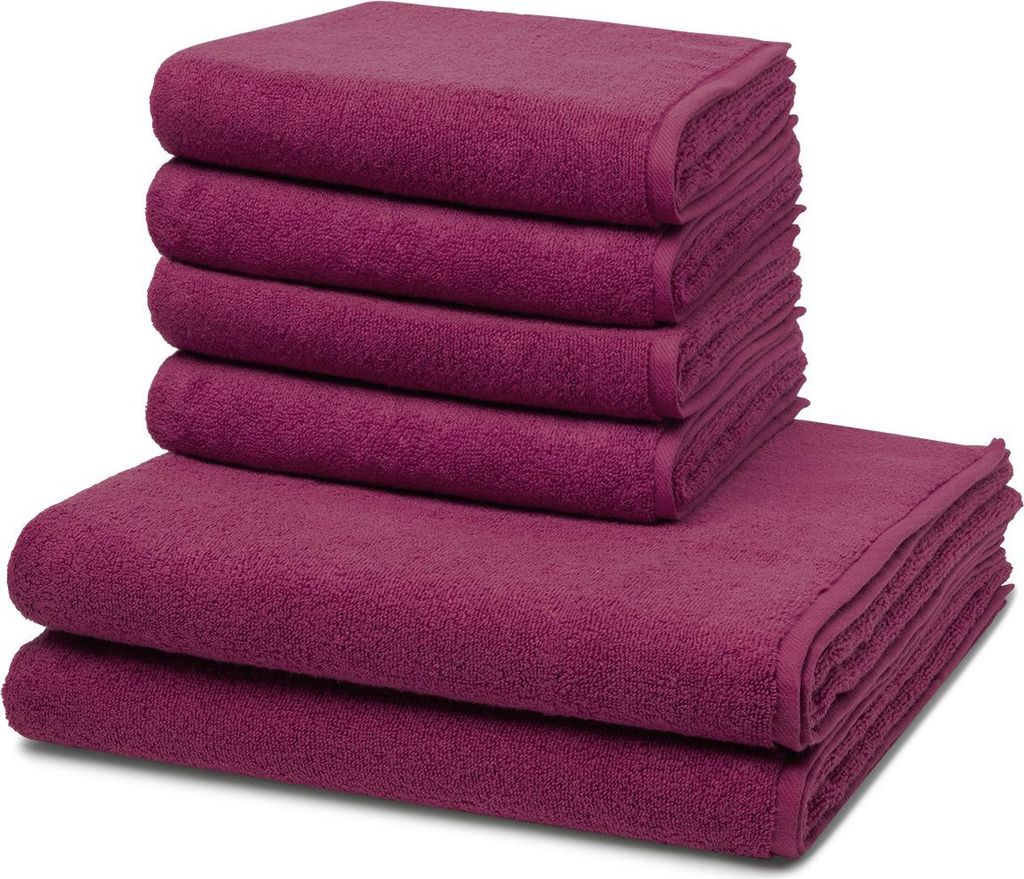 Ross Sensual Skin 4 X Handtuch 2 X Duschtuch im Set Walkfrottee aus Baumwolle 500 g/m², Gewebte Bordüre, Viele Farben erhältlich