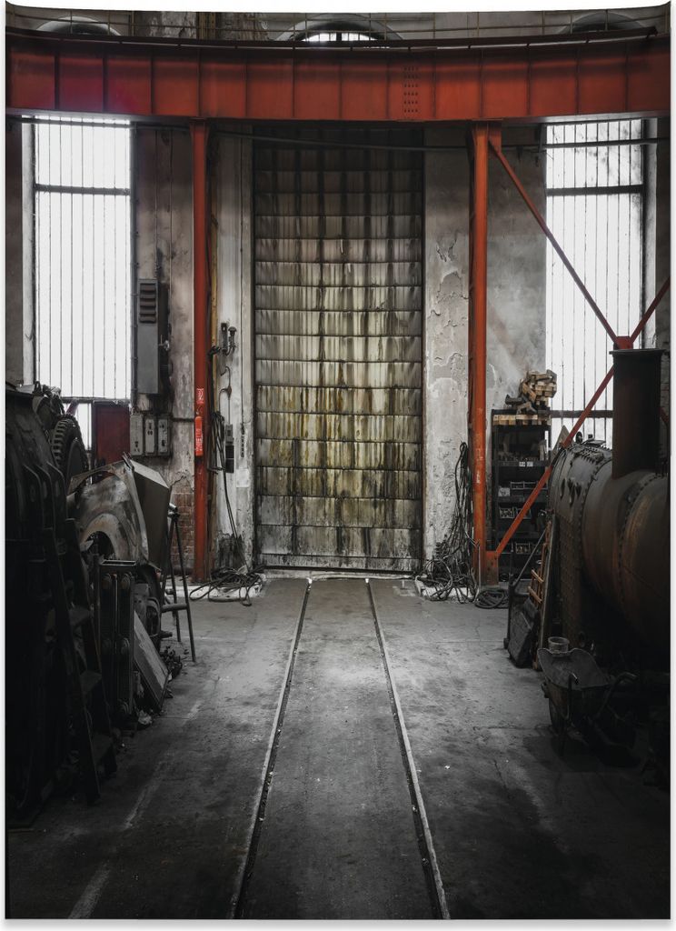 Abakuhaus industriell Wandteppich, Rostige Lagerung aus Weiches Mikrofaser Stoff Kein Verblassen Klare Farben Waschbar, 110 x 150 cm, Mehrfarbig