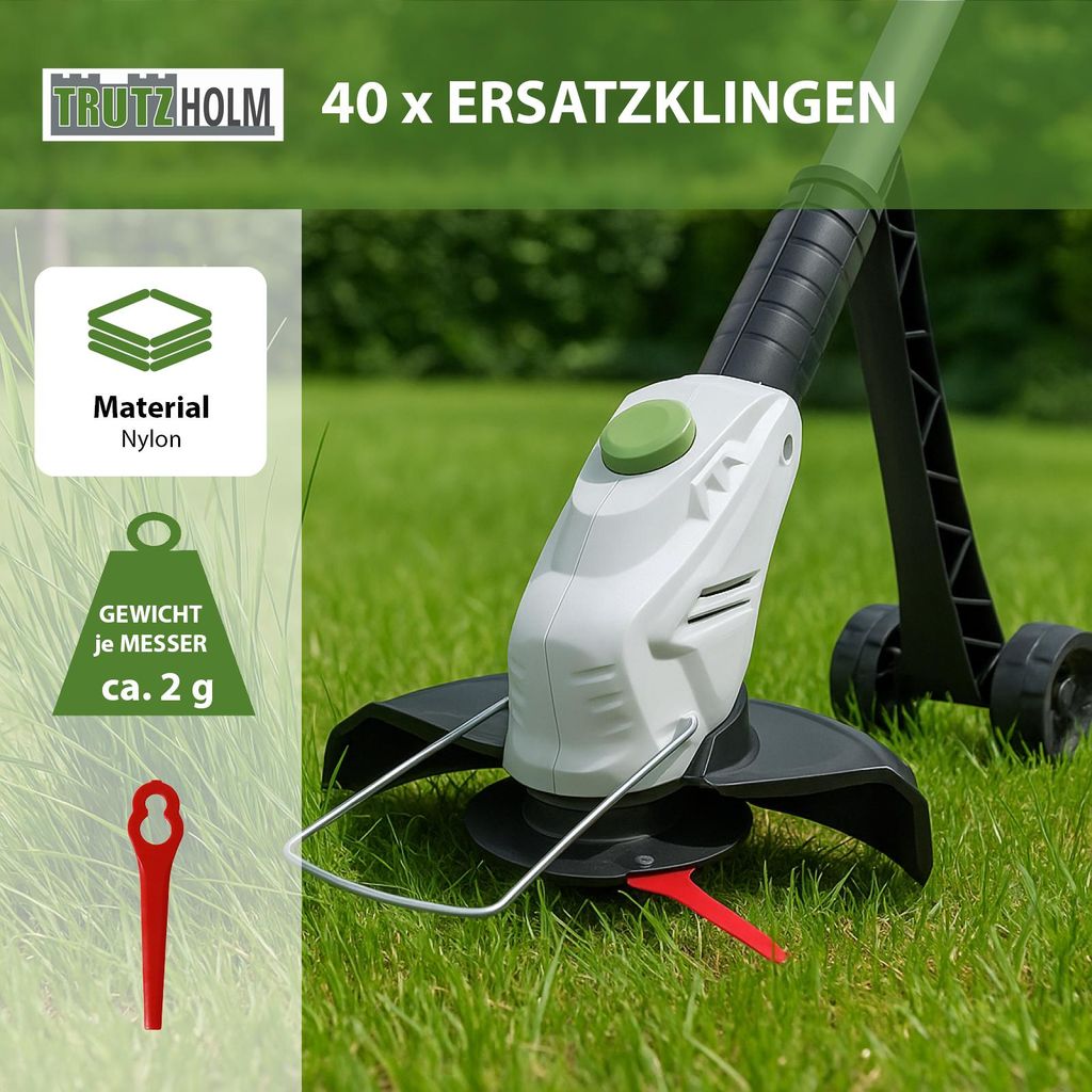 40x Ersatzklingen für Rasentrimmer Rasenkantenschneider Produktbild 