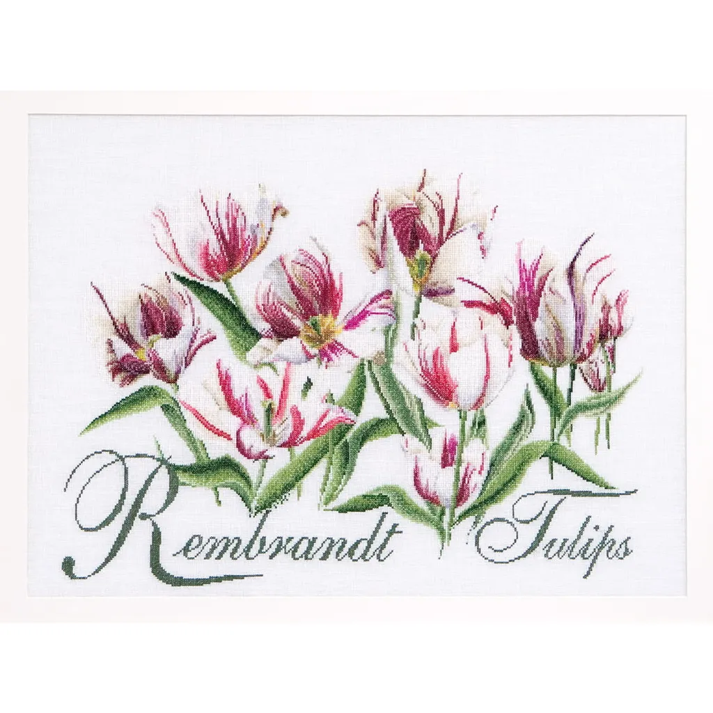 Thea Gouverneur Kit Broderie Point de Croix Tulipes Rembrandt Aida 59x43cm