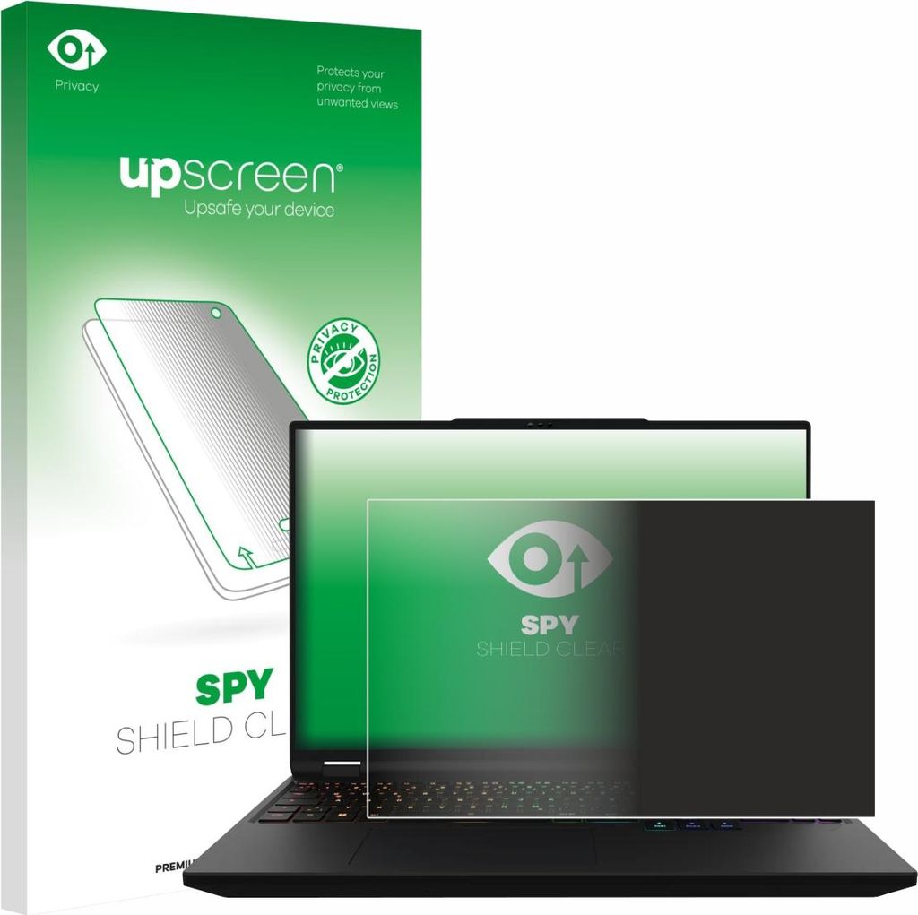 Für XMG Apex 16 Max Sichtschutzfolie Schutzfolie upscreen Anti-Spy Privacy Sichtschutz Blickschutz Display Schutz Folie Blaulichtfilter