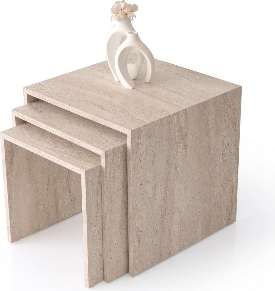 Skye Decor, Flex - 9409, Satztisch (3-teilig), Travertin, Produktbild 