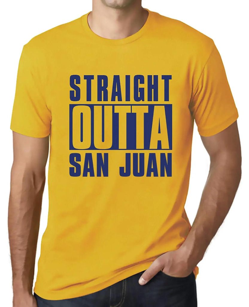 Herren Grafik T-Shirt Straight Outta San Juan Öko-Verantwortlich Vintage Jahrgang Kurzarm Lustige Druck Geburtstag Geschenk Mann