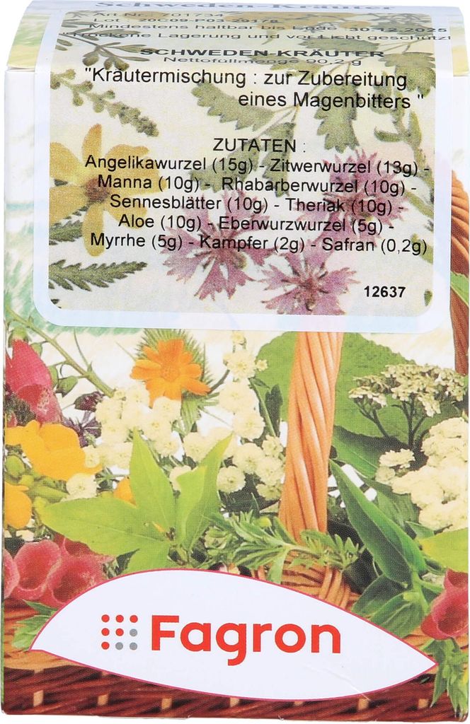 Fagron Schwedenkräuter Kräutermischung zur Herstellung eines Magenbitters, 90.2 g Tee